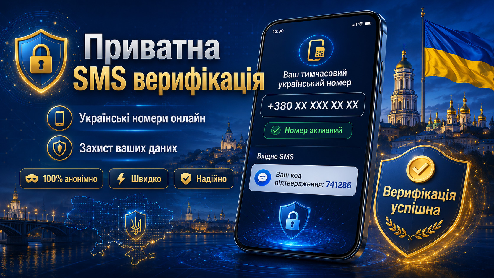 Безпечна SMS-верифікація через тимчасовий номер України